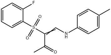(3Z)-3-(2-fluorobenzenesulfonyl)-4-[(4-methylphenyl)amino]but-3-en-2-one 结构式