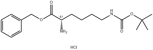 N6-[叔丁氧羰基]-L-赖氨酸苄酯单盐酸盐 结构式