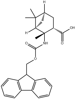 (1R,2R,3S,5R)-2-({[(9H-fluoren-9-yl)methoxy]carbonyl}amino)-2,6,6-trimethylbicyclo[3.1.1]heptane-3-carboxylic acid 结构式