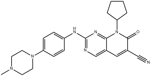 8-环戊基-7,8-二氢-2-[[4-(4-甲基-1-哌嗪基)苯基]氨基]-7-氧代-吡啶并[2,3-D]嘧啶-6-甲腈 结构式