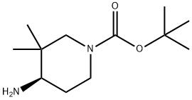 (R)-4-氨基-3,3-二甲基哌啶-1-甲酸叔丁酯 结构式