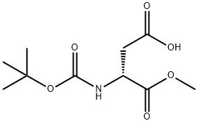 叔丁氧羰基-D-天冬氨酸 1-甲酯 结构式