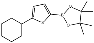 2-(5-环己基噻吩-2-基)-4,4,5,5-四甲基-1,3,2-二噁硼烷 结构式