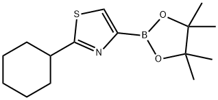 2-环己基-4-(4,4,5,5-四甲基-1,3,2-二氧硼杂环戊烷-2-基)噻唑 结构式