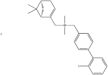 N-[[(1R,5S)-6,6-二甲基双环[3.1.1]庚-2-烯-2-基]甲基]-2′-碘-N,N-二甲基[1,1′-联苯]-4-甲基碘化铵 结构式
