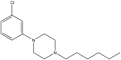 1-(3-chlorophenyl)-4-hexylpiperazine 结构式