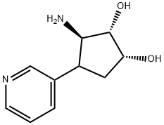 (1R,2S,3R)-3-amino-4-(pyridin-3-yl)cyclopentane-1,2-diol 结构式