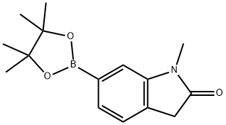 1-METHYL-6-(4,4,5,5-TETRAMETHYL-1,3,2-DIOXABOROLAN-2-YL)INDOLIN-2-ONE 结构式