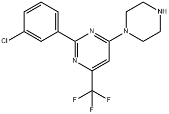 2-(3-chlorophenyl)-4-(piperazin-1-yl)-6-(trifluoromethyl)pyrimidine 结构式