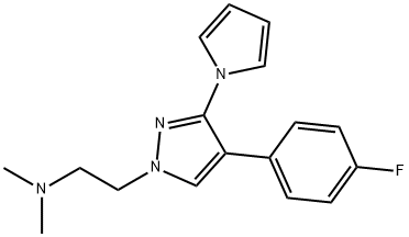 2-[4-(4-氟苯基)-3-(1-吡咯基)-1-吡唑基]-N,N-二甲基乙胺 结构式