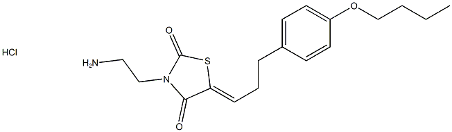 3-(2-氨基乙基)-5-[3-(4-丁氧基苯基)亚丙基]-2,4-噻唑烷二酮盐酸盐 结构式
