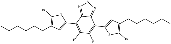 4,7-二(5-溴-4-己基噻吩基-2-)-5,6-二氟-苯并噻二唑 结构式