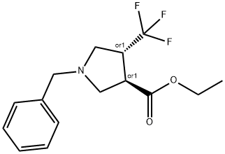 ethyl (3R,4R)-1-benzyl-4-(trifluoromethyl)pyrrolidine-3-carboxylate 结构式