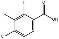 2-氟-3-甲基-4-氯苯甲酸 结构式