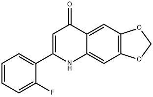 2-(2-fluorophenyl)-6,7-methylenedioxy-2-4-quinolone  hydrate,  NSC  656158 结构式