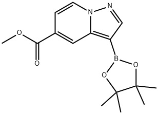 甲基 3-(4,4,5,5-四甲基-1,3,2-二噁硼戊环-2-基)吡唑并[1,5-A]吡啶-5-甲酸基酯 结构式