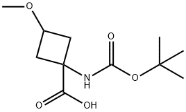 1-{[(TERT-BUTOXY)CARBONYL]AMINO-3-METHOXYCYCLOBUTANE-1-CARBOXYLIC ACID 结构式