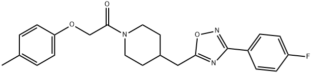 1-(4-{[3-(4-fluorophenyl)-1,2,4-oxadiazol-5-yl]methyl}piperidin-1-yl)-2-(4-methylphenoxy)ethan-1-one 结构式