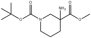 1,3-piperidinedicarboxylic acid, 3-amino-, 1-(1,1-dimethylethyl) 3-methyl ester 结构式