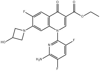 3-quinolinecarboxylic acid, 1-(6-amino-3,5-difluoro-2-pyridinyl)-6-fluoro-1,4-dihydro-7-[3-(2-methyl-1-azetidinyl]-4-oxo-, ethyl ester 结构式