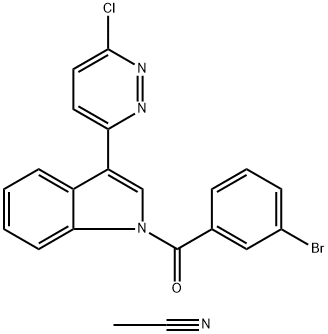 1-(3-bromobenzoyl)-3-(6-chloropyridazin-3-yl)-1H-indole: acetonitrile 结构式