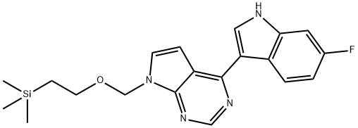 6-FLUORO-3-(7-{[2-(TRIMETHYLSILYL)ETHOXY]METHYL-7H-PYRROLO[2,3-D]PYRIMIDIN-4-YL)-1H-INDOLE 结构式