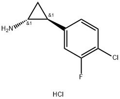 (1S,2R)-rel-2-(4-chloro-3-fluorophenyl)cyclopropan-1-amine hydrochloride 结构式