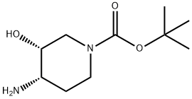 (3R,4S)-4-氨基-3-羟基哌啶-1-羧酸叔丁酯 结构式