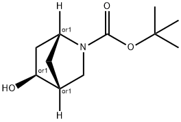 Racemic-(1R,4R,5S)-Tert-Butyl 5-Hydroxy-2-Azabicyclo[2.2.1]Heptane-2-Carboxylate 结构式