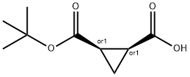 (1S,2R)-rel-2-[(tert-butoxy)carbonyl]cyclopropane-1-carboxylic acid 结构式