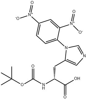 N-[叔丁氧羰基]-3-(2,4-二硝基苯基)-D-组氨酸 结构式