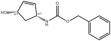 carbamic acid, [(1r,4s)-4-hydroxy-2-cyclopenten-1-yl]-, phenylmethyl ester, rel- (9ci) 结构式