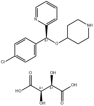 2-[(S)-(4-氯苯基)(4-哌啶基氧基)甲基]吡啶 (2R,3R)-2,3-二羟基丁二酸盐 结构式