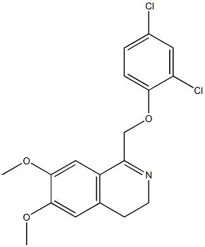1-[(2,4-dichlorophenoxy)methyl]-6,7-dimethoxy-3,4-dihydroisoquinoline 结构式