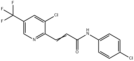 (2E)-3-[3-chloro-5-(trifluoromethyl)pyridin-2-yl]-N-(4-chlorophenyl)prop-2-enamide 结构式