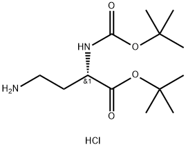 (S)-4-氨基-2-((叔丁氧基羰基)氨基)丁酸叔丁酯盐酸盐 结构式