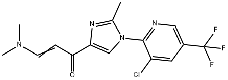 (2E)-1-{1-[3-chloro-5-(trifluoromethyl)pyridin-2-yl]-2-methyl-1H-imidazol-4-yl}-3-(dimethylamino)prop-2-en-1-one 结构式