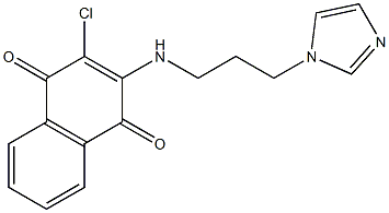 2-chloro-3-{[3-(1H-imidazol-1-yl)propyl]amino}-1,4-dihydronaphthalene-1,4-dione 结构式