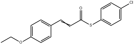 (2E)-1-[(4-chlorophenyl)sulfanyl]-3-(4-ethoxyphenyl)prop-2-en-1-one 结构式