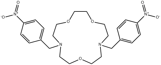 7,13-BIS[(4-NITROPHENYL)METHYL]-1,4,10-TRIOXA-7,13-DIAZACYCLOPENTADECANE DIHYDROCHLORIDE 结构式