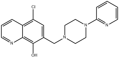 5-CHLORO-7-[[4-(2-PYRIDINYL)-1-PIPERAZINYL]METHYL]-8-QUINOLINOL 结构式