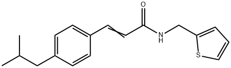 (2E)-3-[4-(2-methylpropyl)phenyl]-N-[(thiophen-2-yl)methyl]prop-2-enamide 结构式