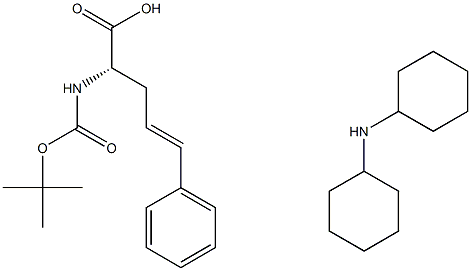 Dicyclohexylamine (S)-2-((tert-butoxycarbonyl)amino)-5-phenylpent-4-enoate 结构式