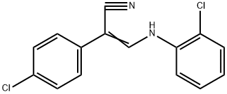 (2E)-2-(4-chlorophenyl)-3-[(2-chlorophenyl)amino]prop-2-enenitrile 结构式