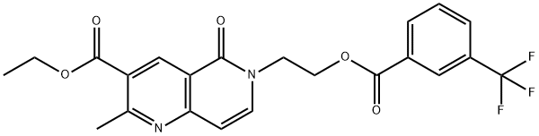 ethyl 2-methyl-5-oxo-6-(2-{[3-(trifluoromethyl)benzoyl]oxy}ethyl)-5,6-dihydro[1,6]naphthyridine-3-carboxylate 结构式