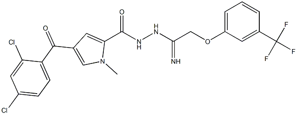 4-(2,4-dichlorobenzoyl)-1-methyl-N'-{2-[3-(trifluoromethyl)phenoxy]ethanimidoyl}-1H-pyrrole-2-carbohydrazide 结构式
