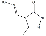 1H-Pyrazole-4-carboxaldehyde, 4,5-dihydro-3-methyl-5-oxo-, 4-oxime (9CI) 结构式