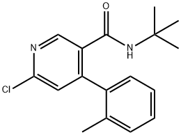 N-叔丁基-6-氯-4-邻甲苯基烟酰胺 结构式