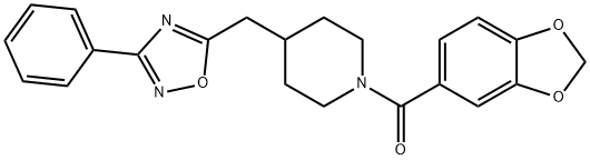 1-(2H-1,3-benzodioxole-5-carbonyl)-4-[(3-phenyl-1,2,4-oxadiazol-5-yl)methyl]piperidine 结构式