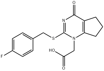 2-(2 - ((4-氟苄基)硫基)-4-氧代-4,5,6,7-四氢-1H-环戊二烯并[D]嘧啶-1 结构式